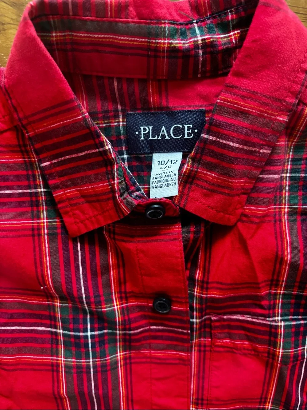 Christmas Red Plaid Button-Down Shirts sibling set of 2 - size 5/6 and 10/12